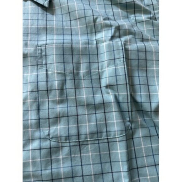 LL Bean Shirt Mens XXL Regular Blue Plaid 100% Cotton Button Up Short Sleeves - Picture 3 of 10